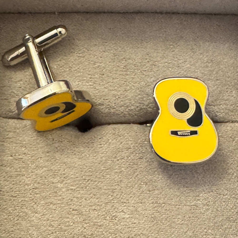 nwot Silver Guitar Cufflinks - never worn